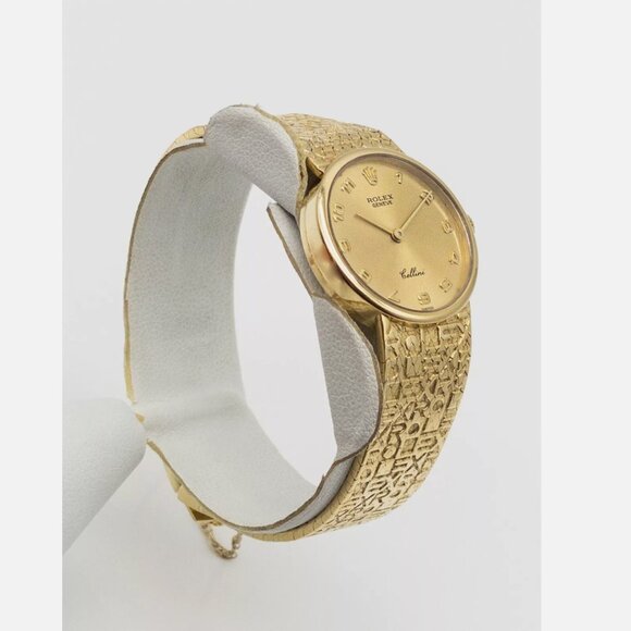 29mm Champagne Rolex 18k Yellow Gold Ladies Dinner MIDSIZE Watch